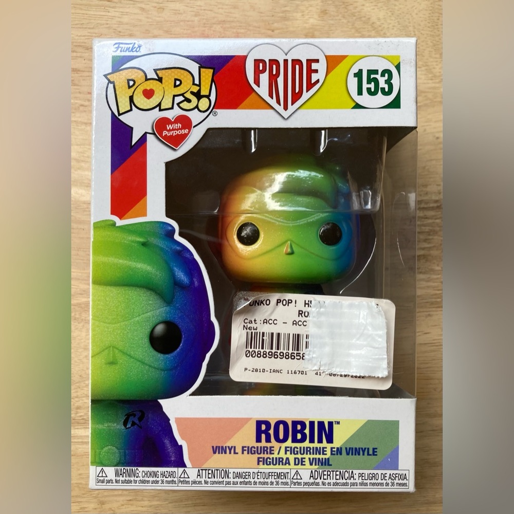 PRIDE Funko Pops! With Purpose! DC Heroes ROBIN 153 Rainbow New In Box